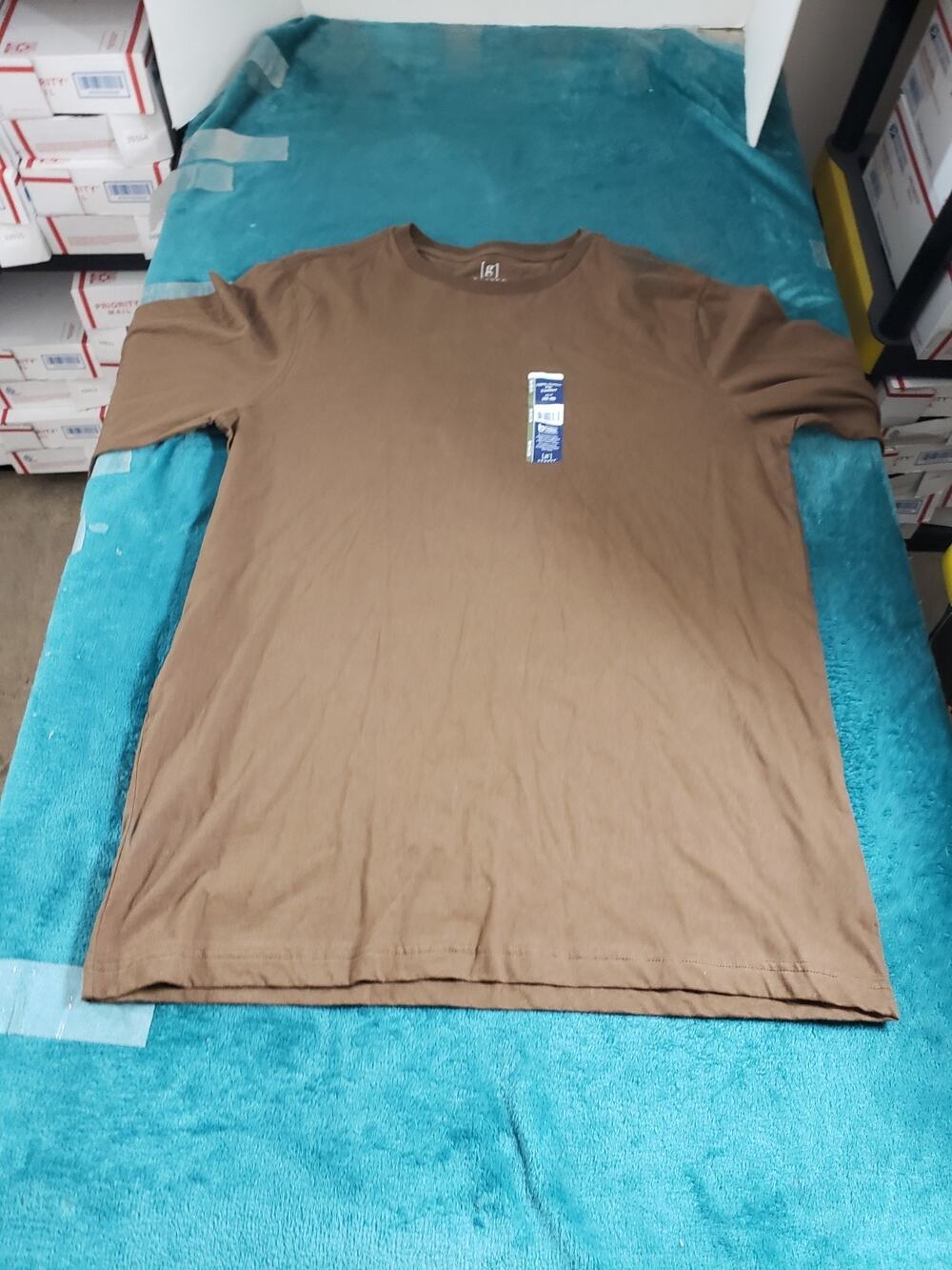George Shirt Size Extra Large Tall XLT Men Brown Cotton Tee Long Sleeve Top NWT